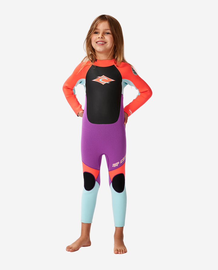 Groms Omega 3/2 Back Zip Steamer Kids Wetsuit - Pink