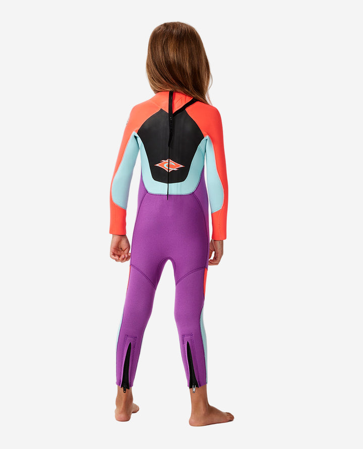 Groms Omega 3/2 Back Zip Steamer Kids Wetsuit - Pink