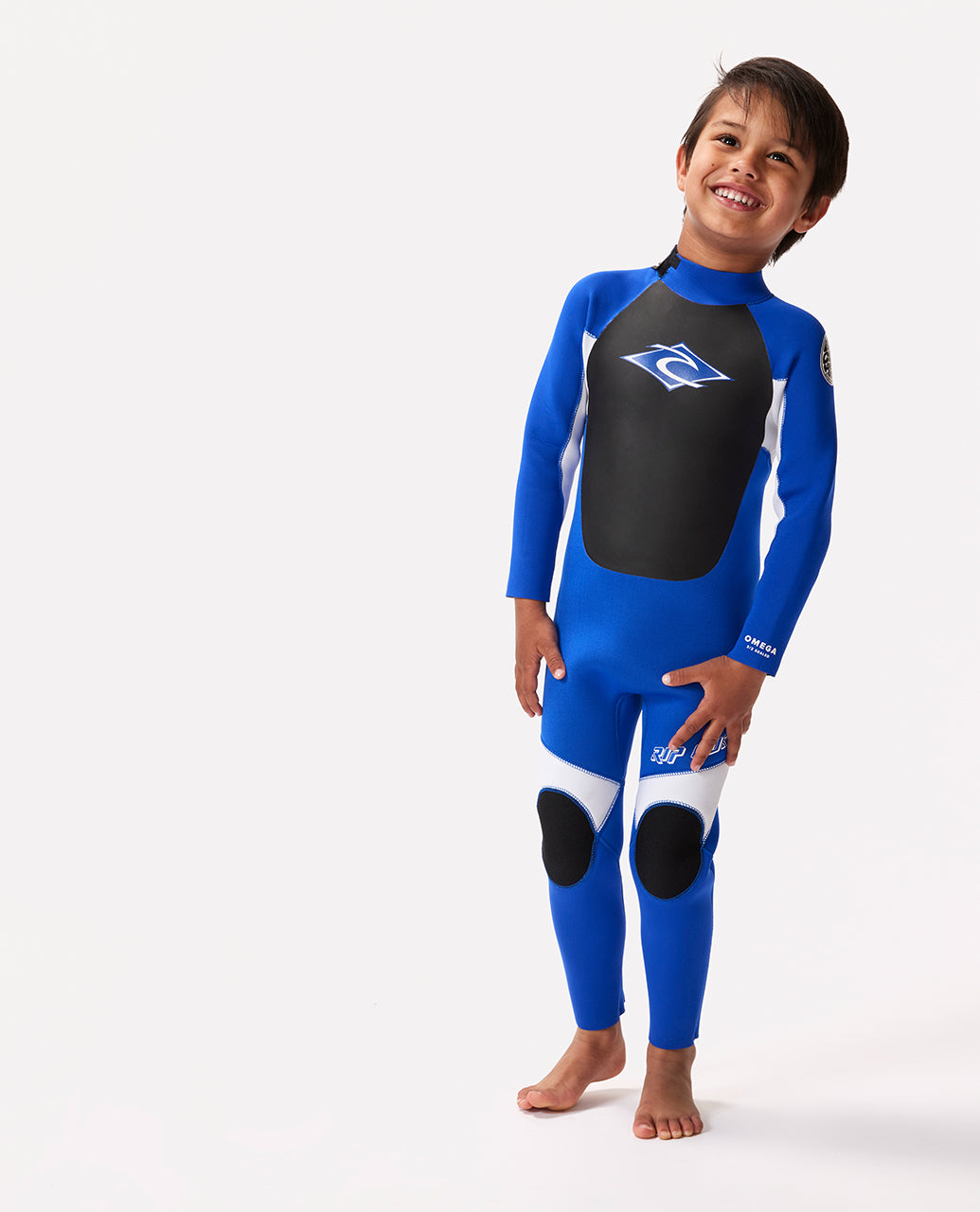 Groms Omega 3/2 Back Zip Steamer Kids Wetsuit - Blue