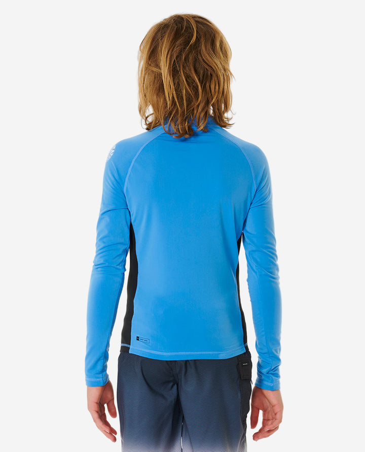 Icons UV Brushed Long Sleeve Spring Boys Rash Vest - Blue Gum