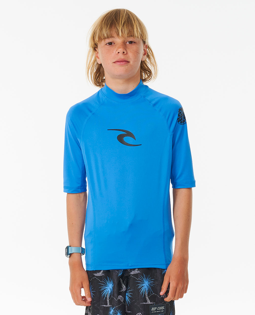 Brand Wave UV Short Sleeve Kids Rash Vest - Blue Gum