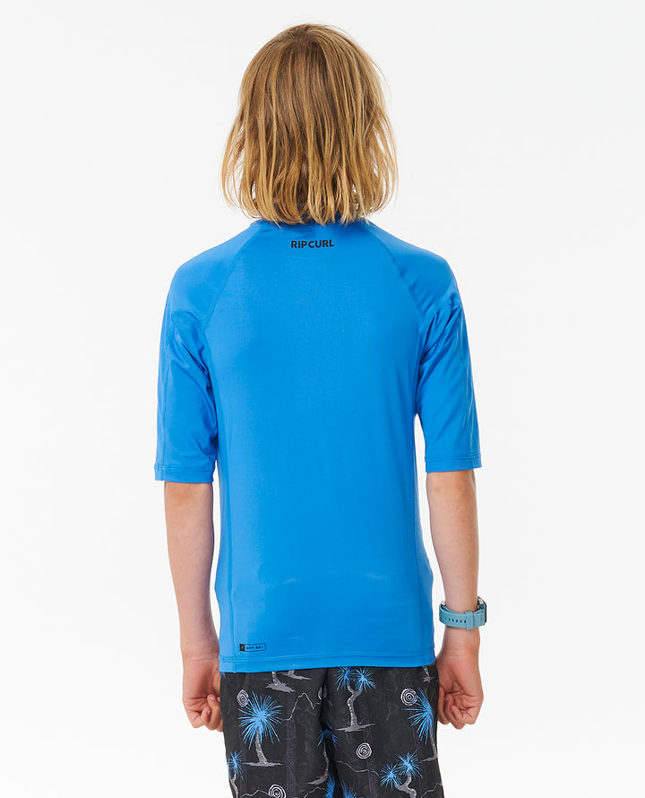 Brand Wave UV Short Sleeve Kids Rash Vest - Blue Gum