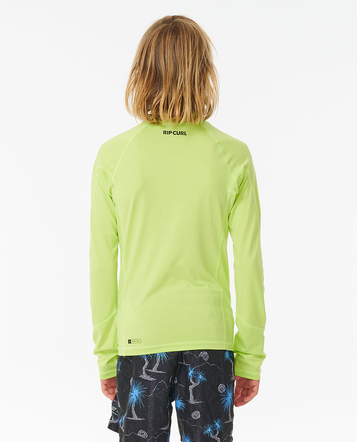 Brand Wave UV Long Sleeve Kids Rash Vest - Lime