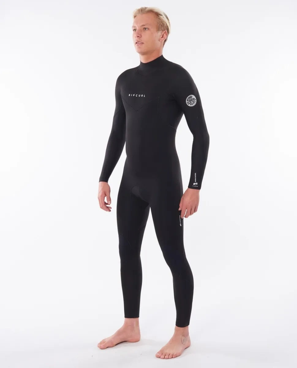 Dawn Patrol 4/3 Back Zip Steamer Mens Wetsuit - Black