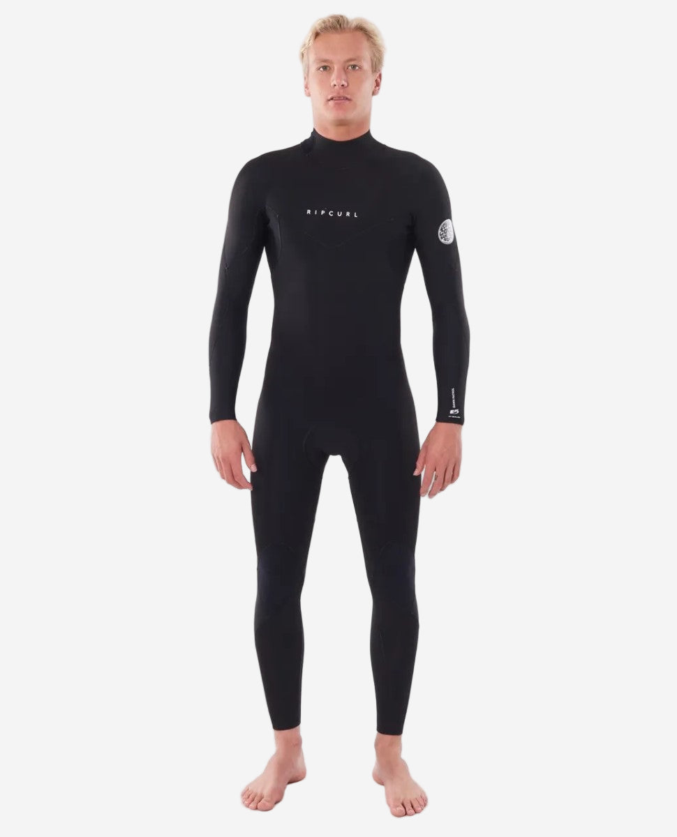 Dawn Patrol 3/2 Back Zip Steamer Mens Wetsuit - Black