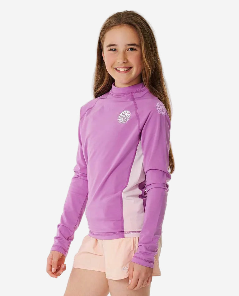 Icons UV Brushed Long Sleeve Girls Rash Vest
