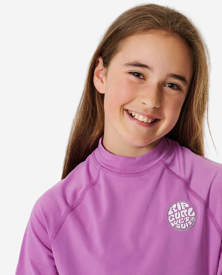Icons UV Brushed Long Sleeve Girls Rash Vest