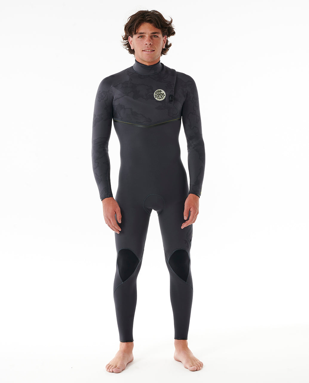 Rip Curl E-Bomb 3/2 Zip Free Steamer Wetsuit - Charcoal – Long