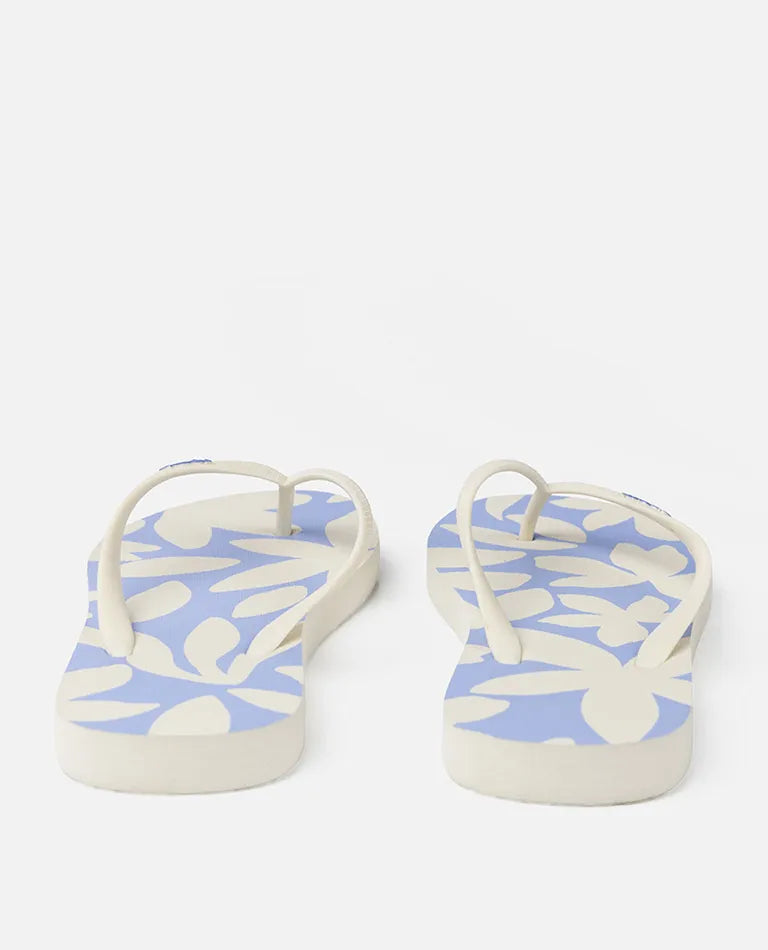 Holiday Tropics Bloom Open Toe Thongs - Mid Blue
