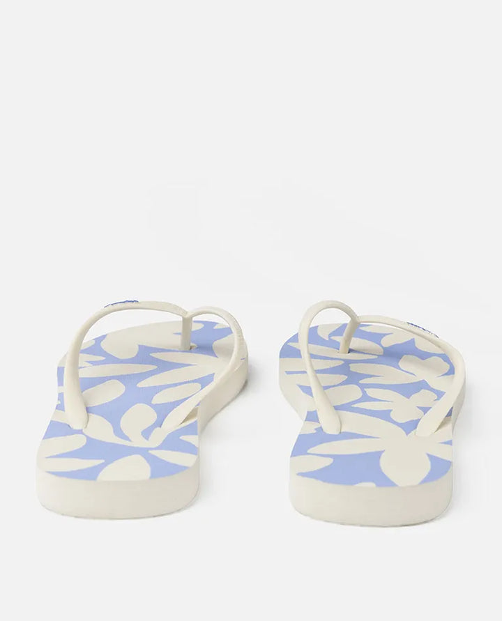 Holiday Tropics Bloom Open Toe Thongs - Mid Blue
