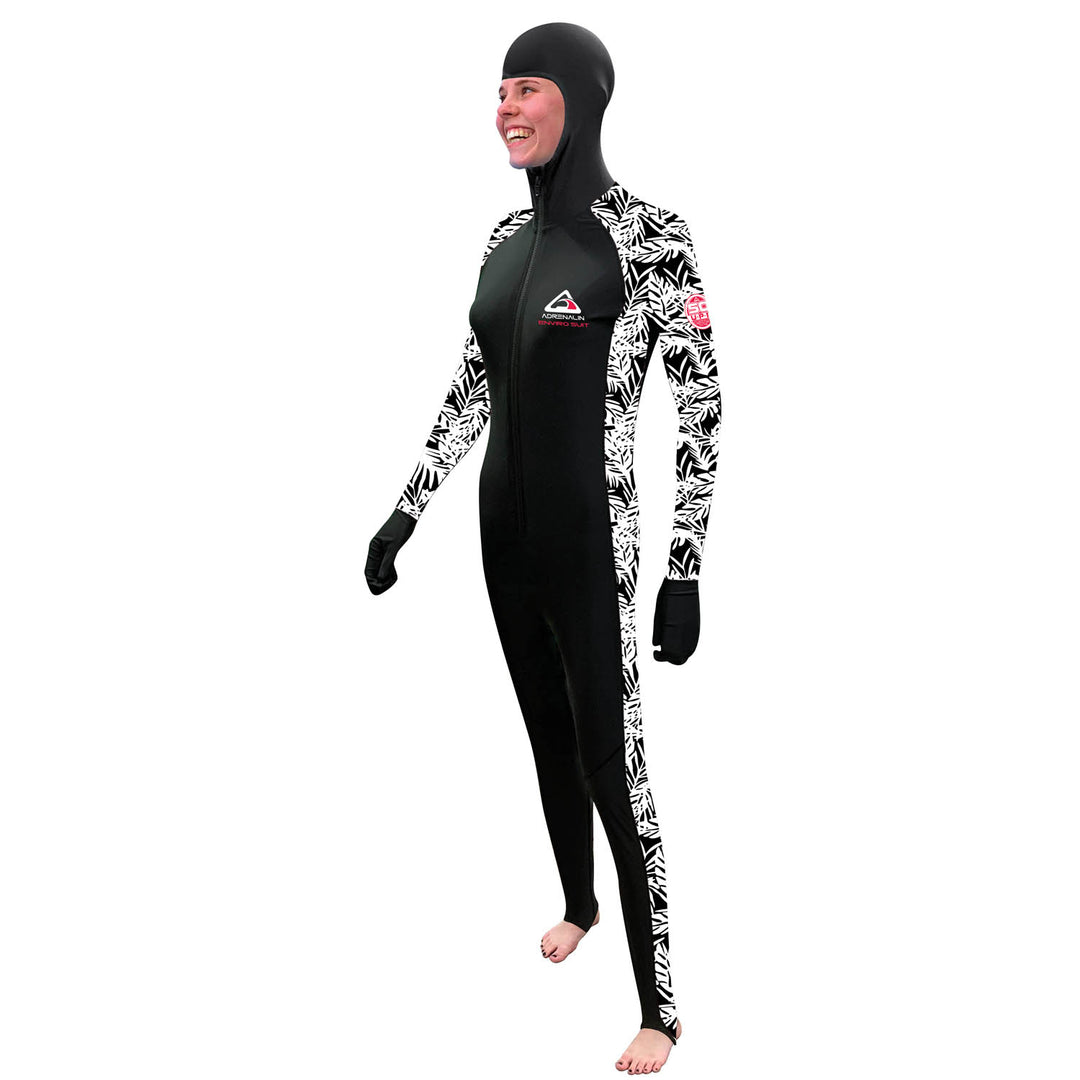 Enviro-Suit Hooded Lycra Stinger Suit - Black/White