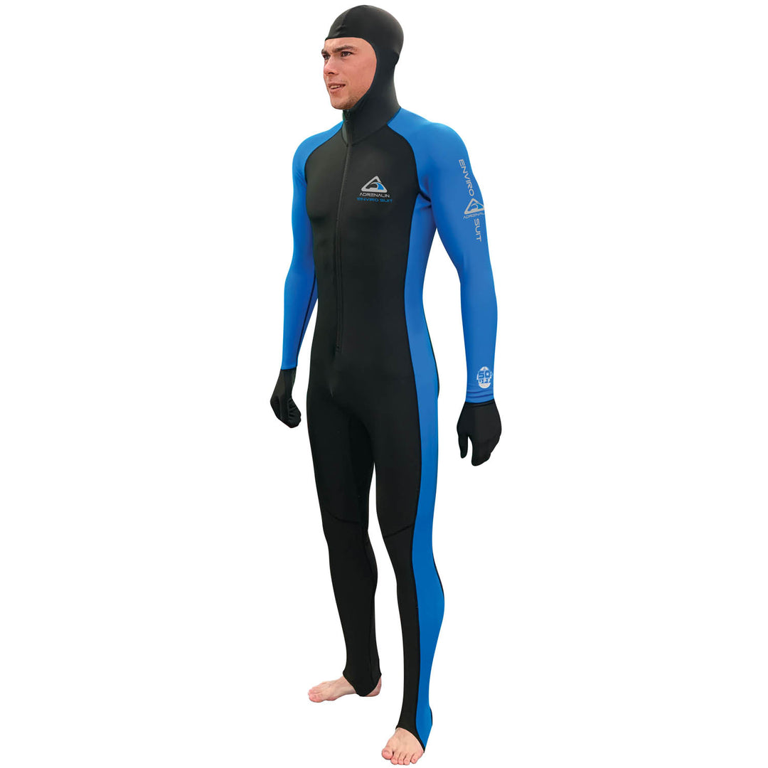 Enviro-Suit Hooded Lycra Stinger Suit - Black/Blue