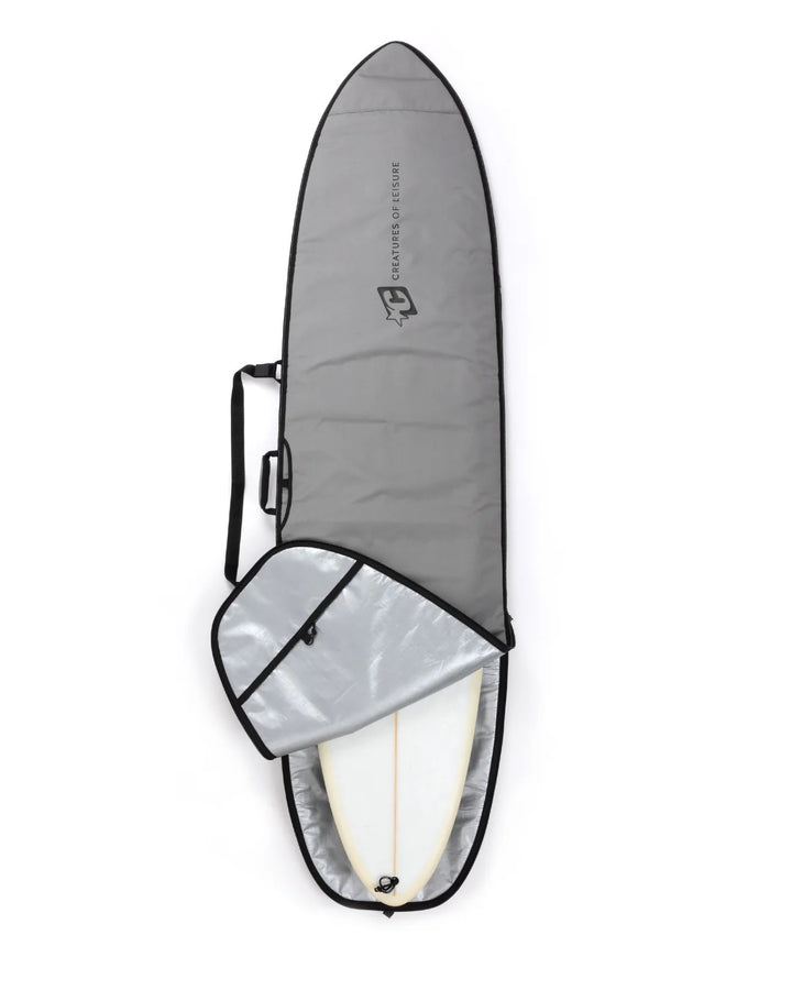 Fish Icon Surfboard Cover - Silver/Black