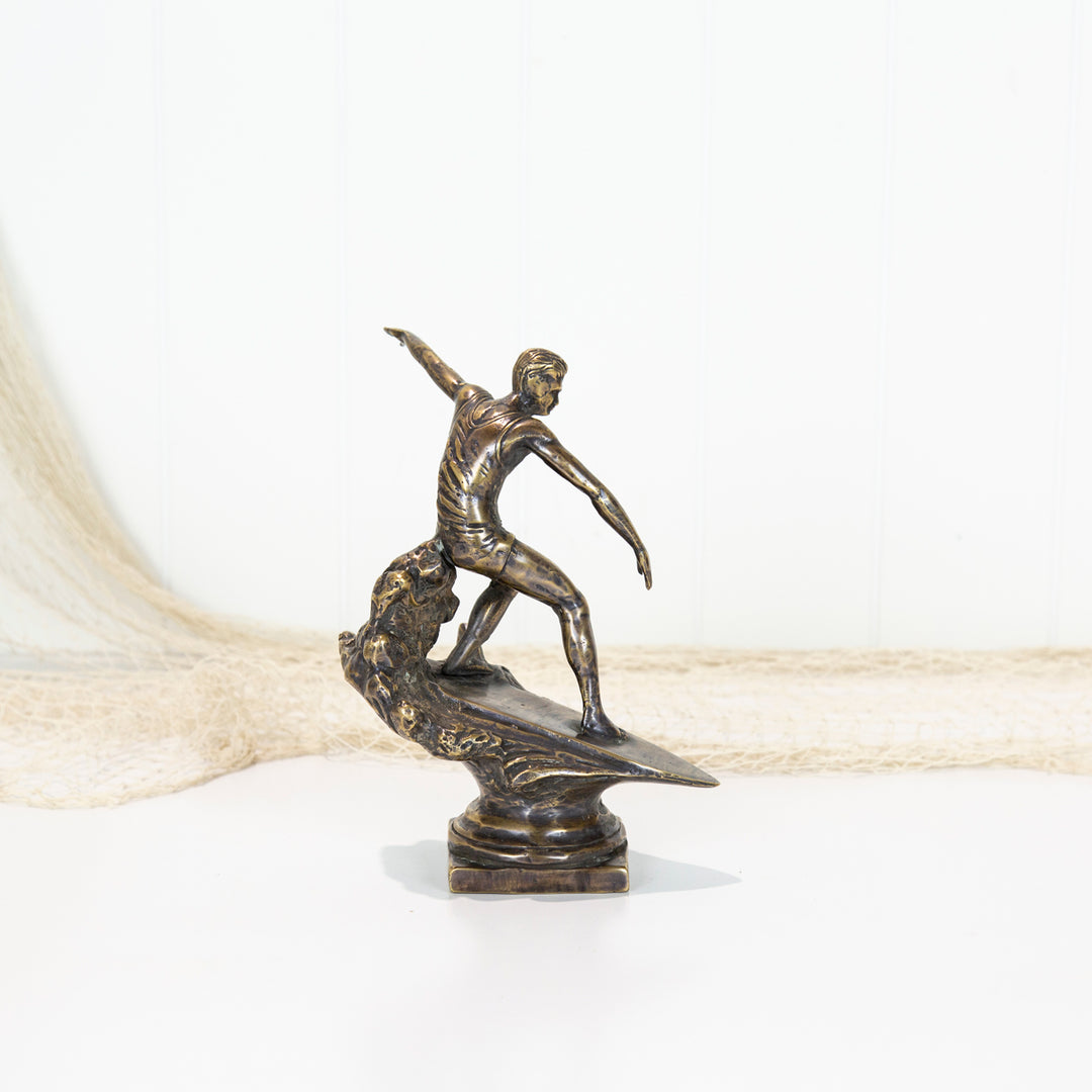 Vintage Surfer Statue - Brushed Bronze
