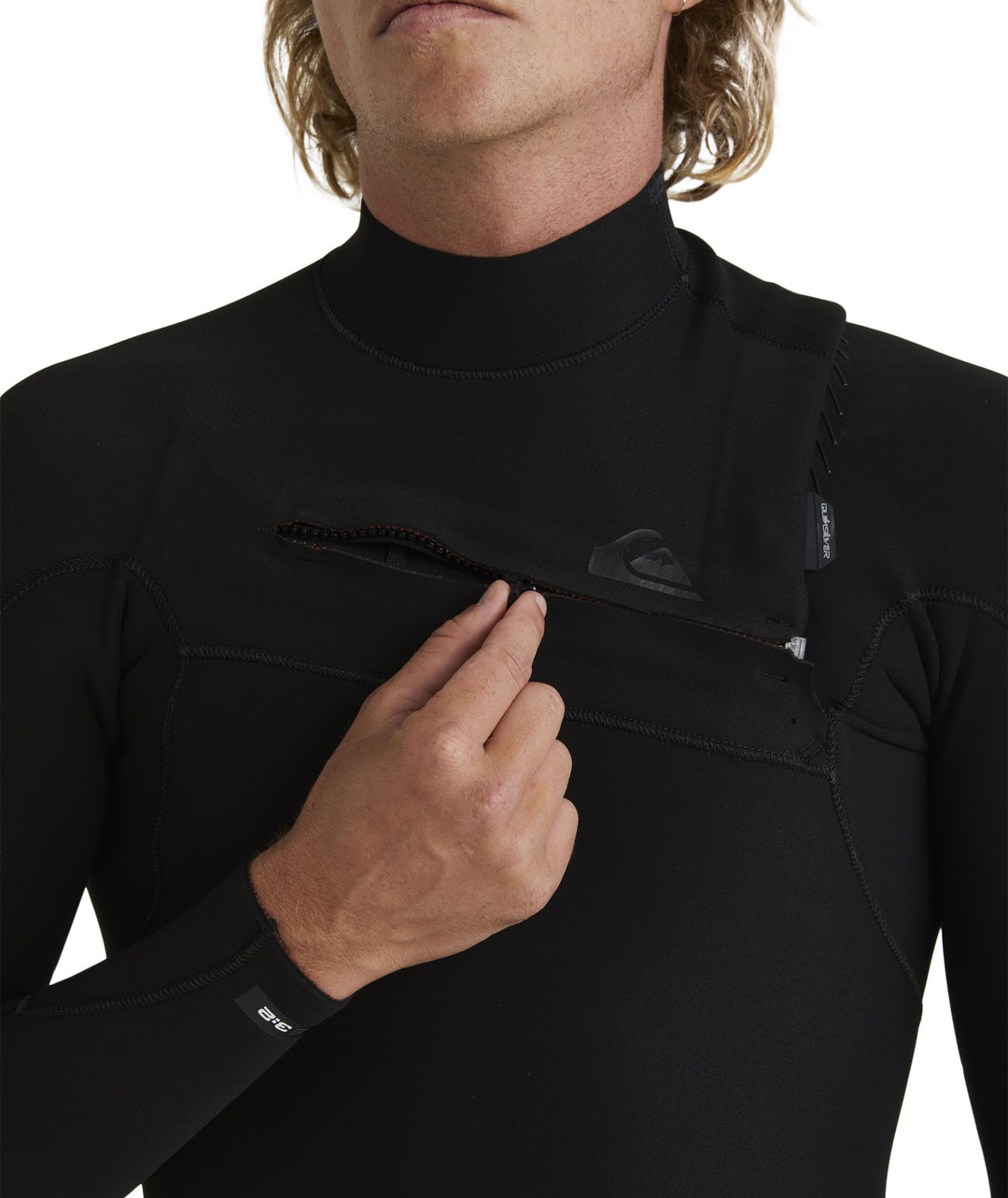 Highline 3/2 Chest Zip Steamer Wetsuit - Black