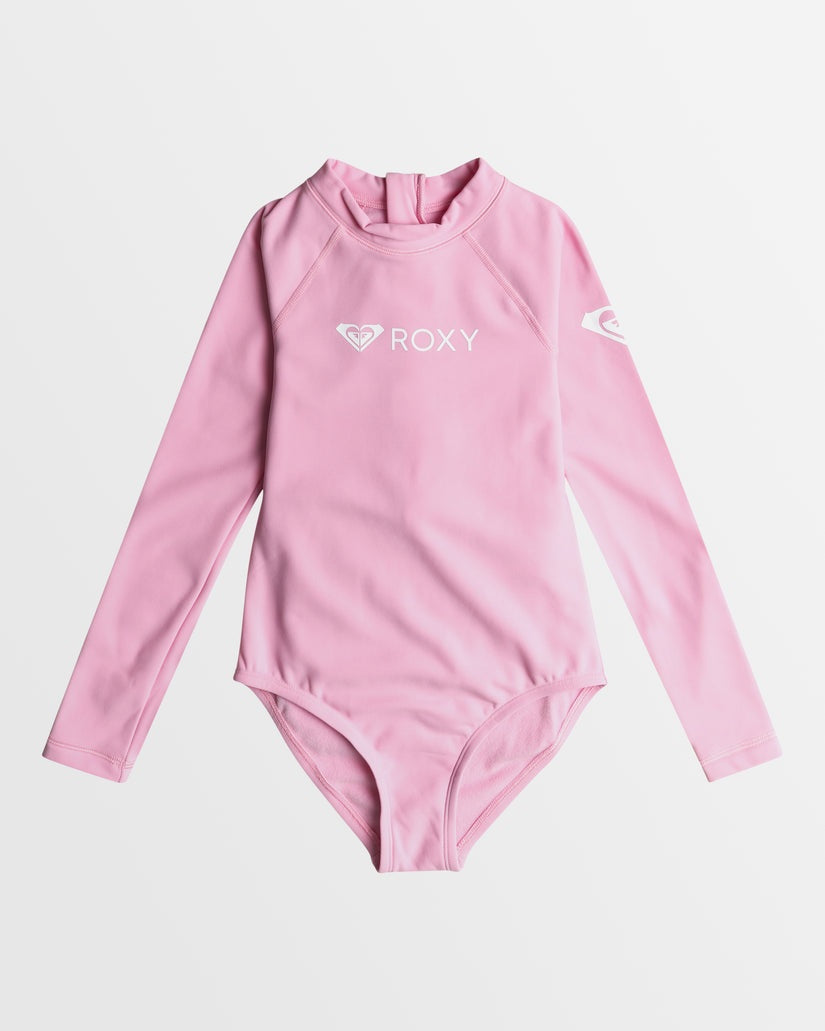 Girls Heater Back Zip Long Sleeve Thermal Onesie