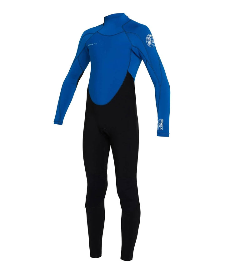 Boys Defender 3/2 Back-Zip Steamer Kids Wetsuit - Black-Ultra-Blue
