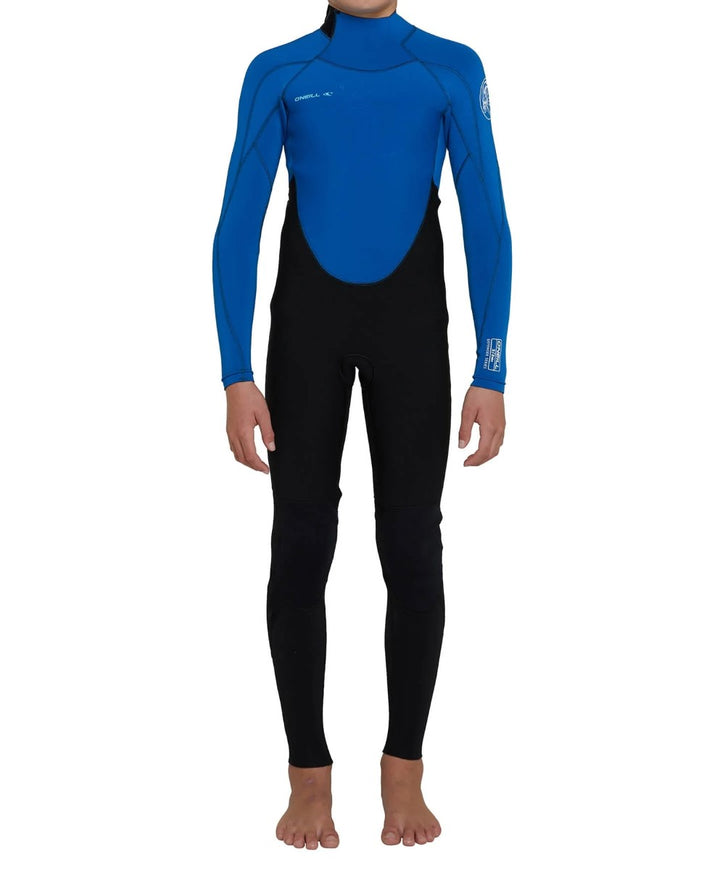 Boys Defender 3/2 Back-Zip Steamer Kids Wetsuit - Black-Ultra-Blue