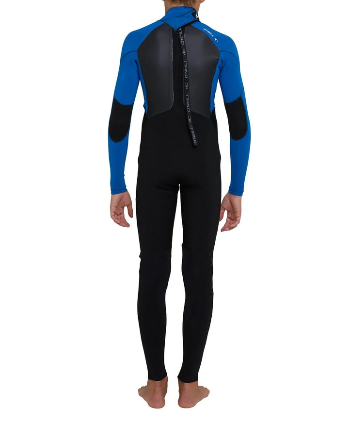 Boys Defender 3/2 Back-Zip Steamer Kids Wetsuit - Black-Ultra-Blue