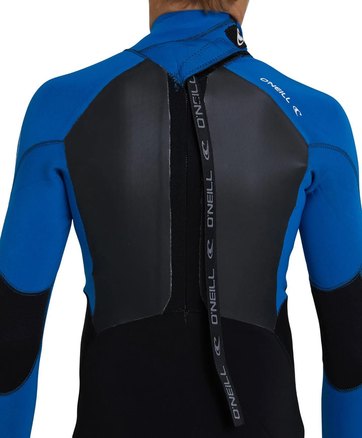 Boys Defender 3/2 Back-Zip Steamer Kids Wetsuit - Black-Ultra-Blue