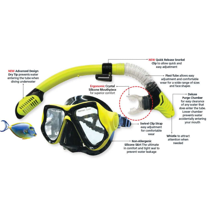 Ningaloo Black Silicone Mask & Snorkel Set