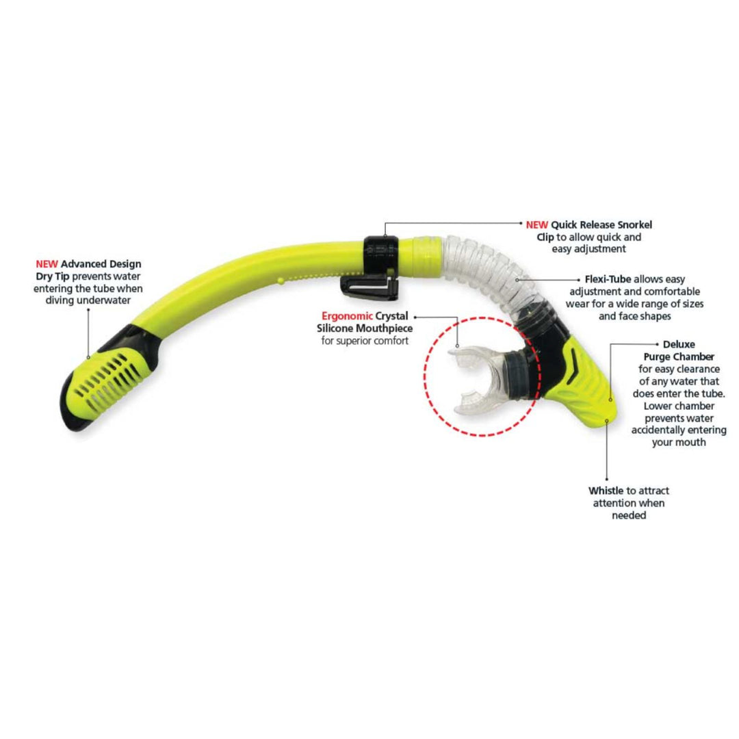 Land & Sea Adult Ningaloo Dry Top Silicone Snorkel