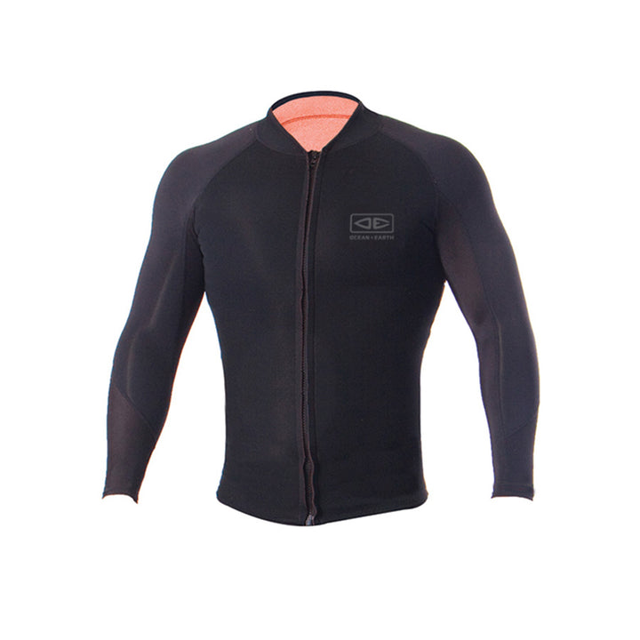 Double Black Paddle Long Sleeve Front Zip Wetsuit Vest