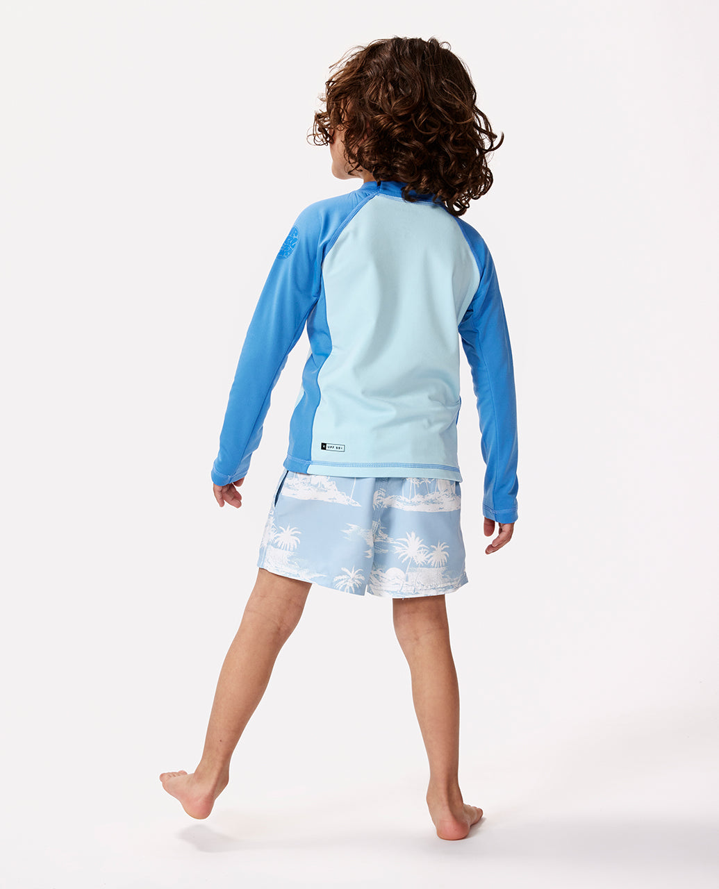 Icons UV Brushed Long Sleeve Spring Toddlers Rash Vest - Blue Gum