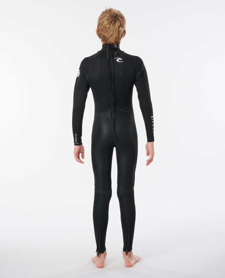 Junior Freelite 3/2 Back-Zip Steamer Wetsuit - Black