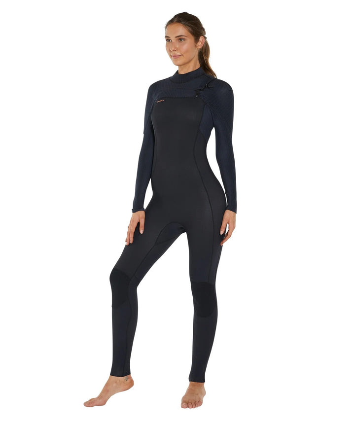 Womens Hyperfreak 3/2+ Chest Zip Steamer Wetsuit - Black