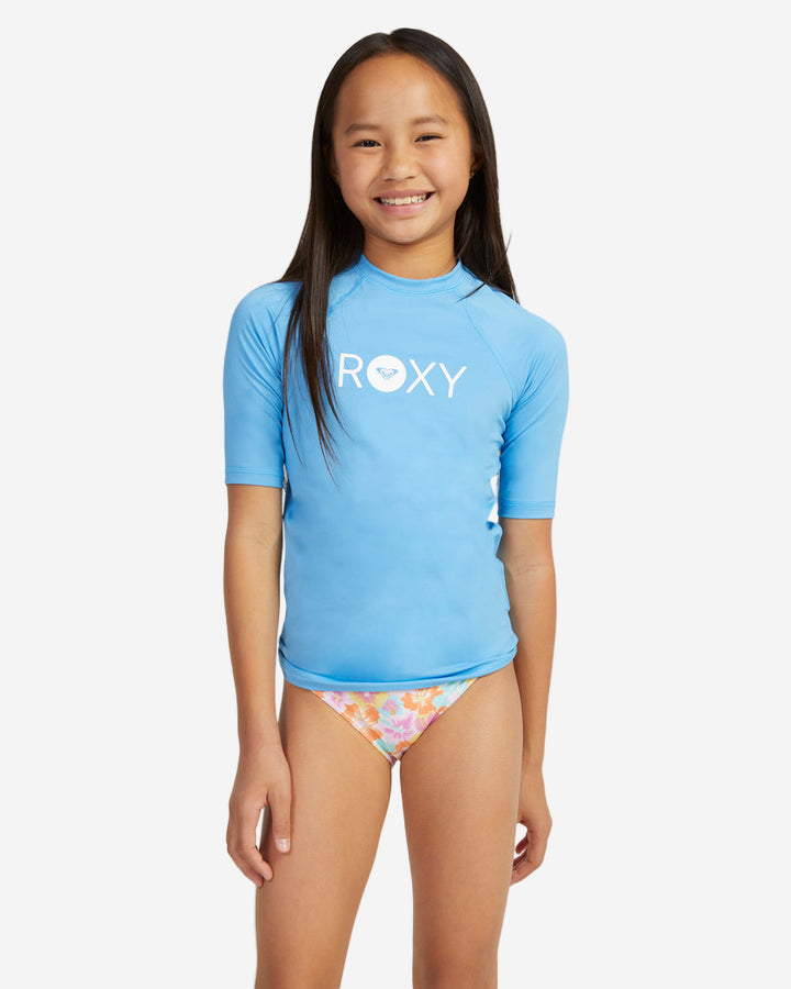 Girls Essential Short Sleeve Kids Rash Vest