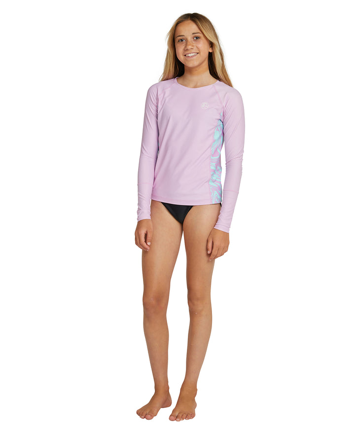 Girls Bahia UV Long Sleeve Rash Tee - Pink Purple