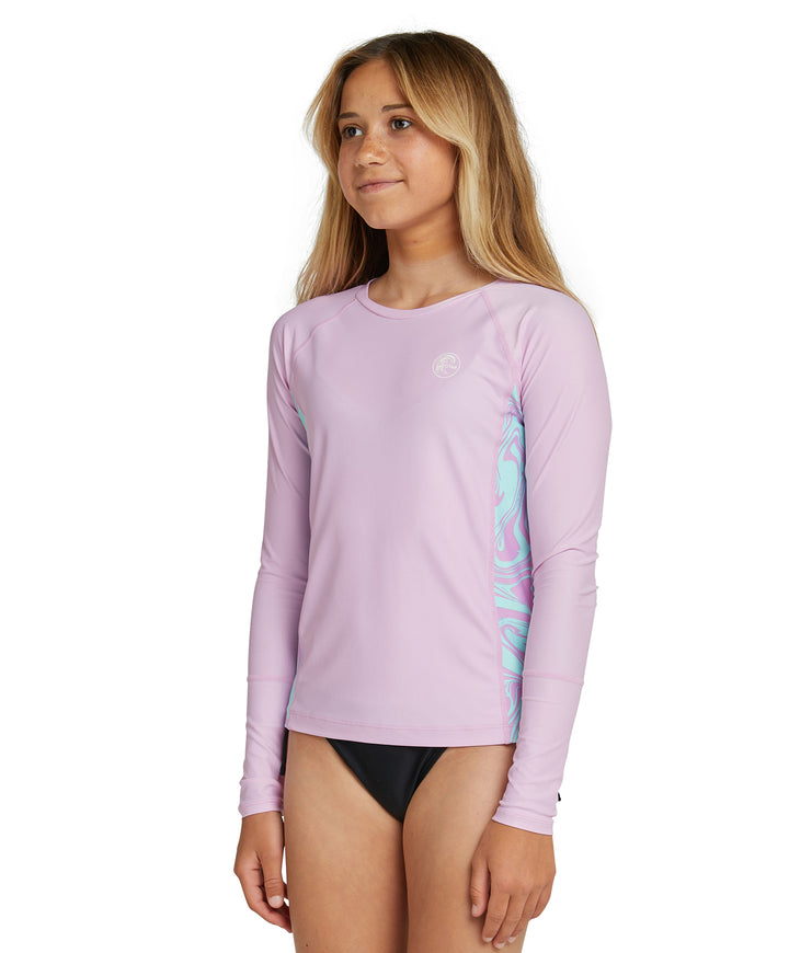 Girls Bahia UV Long Sleeve Rash Tee - Pink Purple