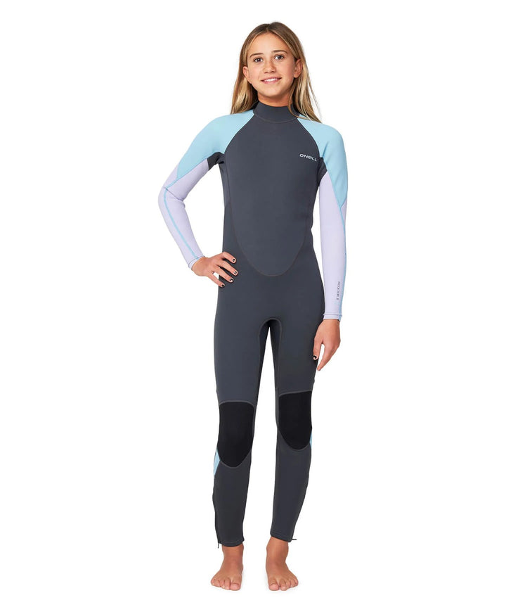 Girls Reactor II 3/2 Back Zip Steamer Kids Wetsuit - Mist/Fog