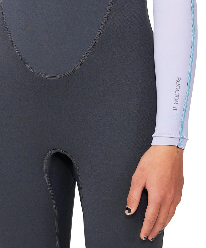 Girls Reactor II 3/2 Back Zip Steamer Kids Wetsuit - Mist/Fog