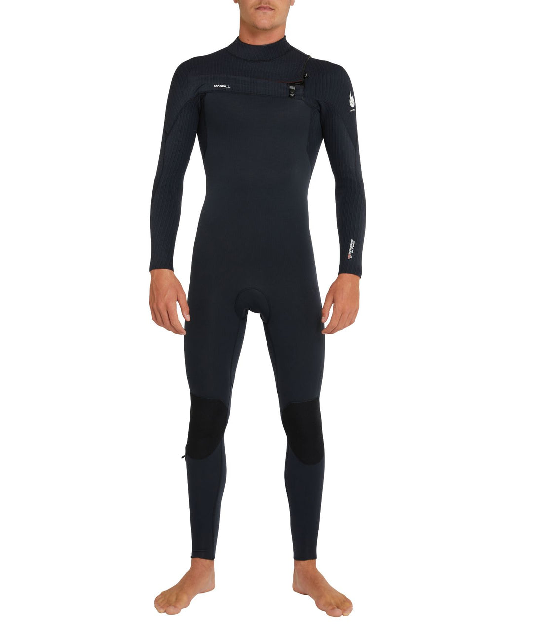 HyperFire 3/2 Chest Zip Steamer Wetsuit - Black