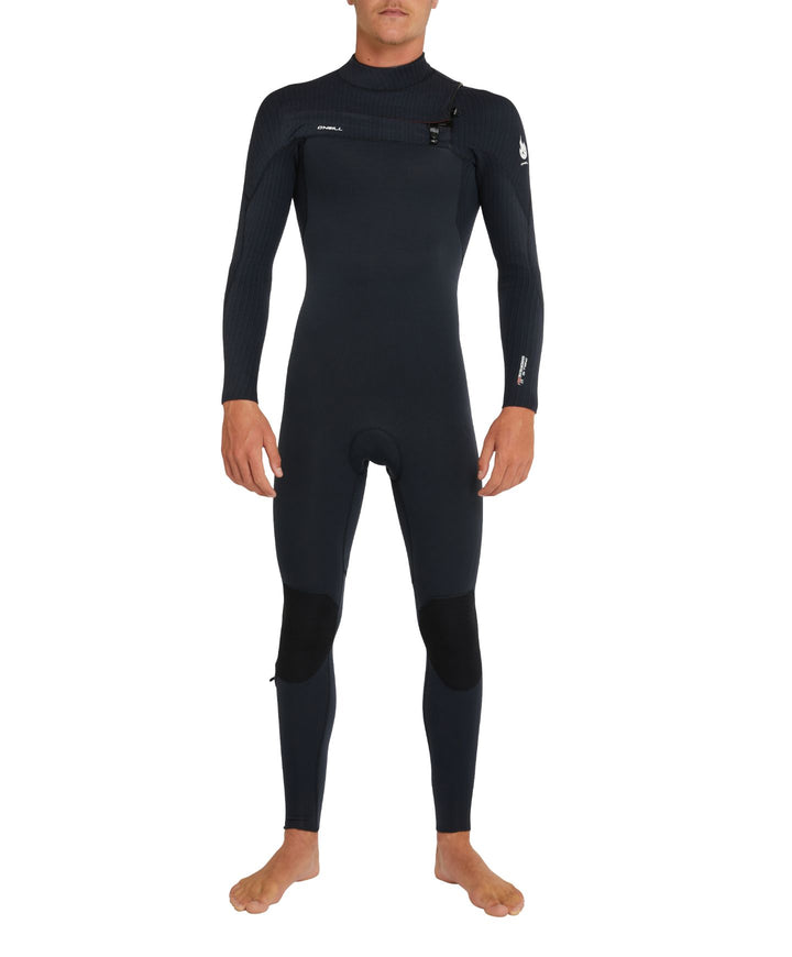 HyperFire 3/2 Chest Zip Steamer Wetsuit - Black