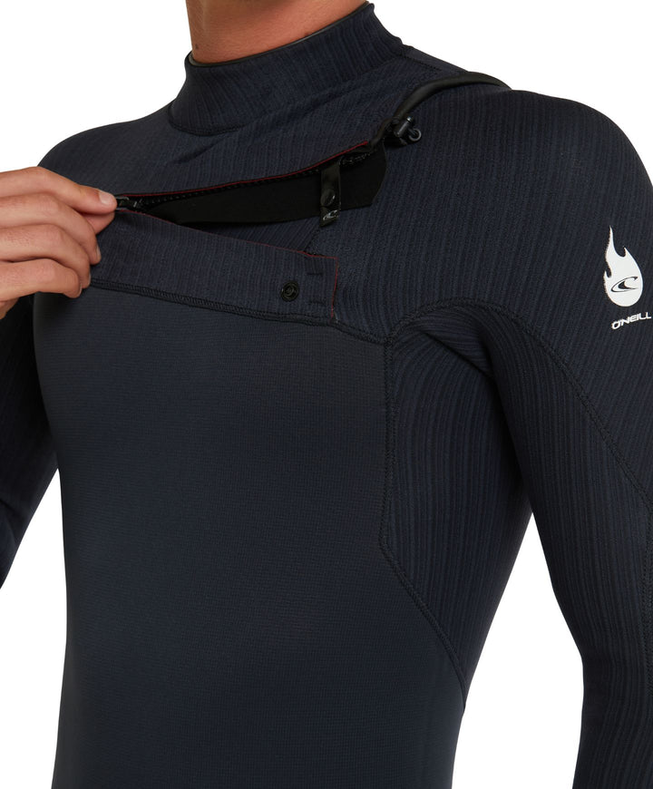 HyperFire 3/2 Chest Zip Steamer Wetsuit - Black