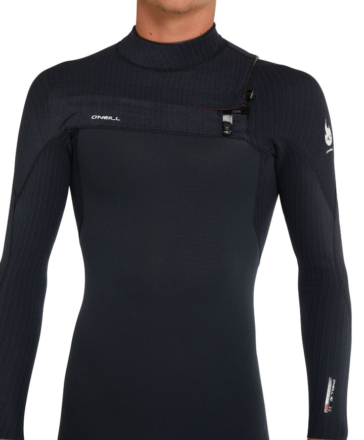 HyperFire 4/3 Chest Zip Steamer Wetsuit - Black