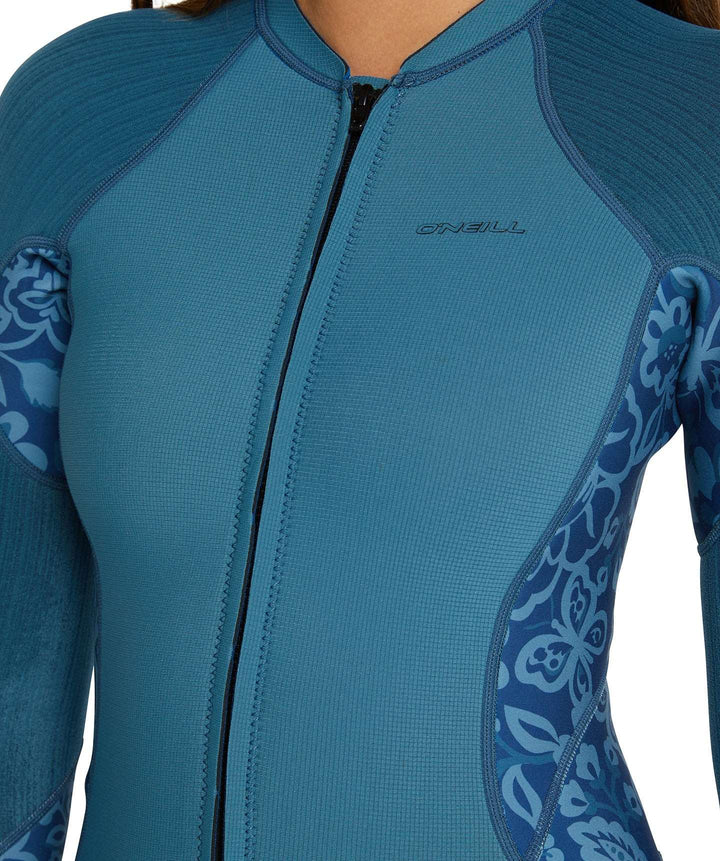 Womens Hyperfreak 2mm Front Zip Long Sleeve Springsuit Wetsuit - Blue Haze