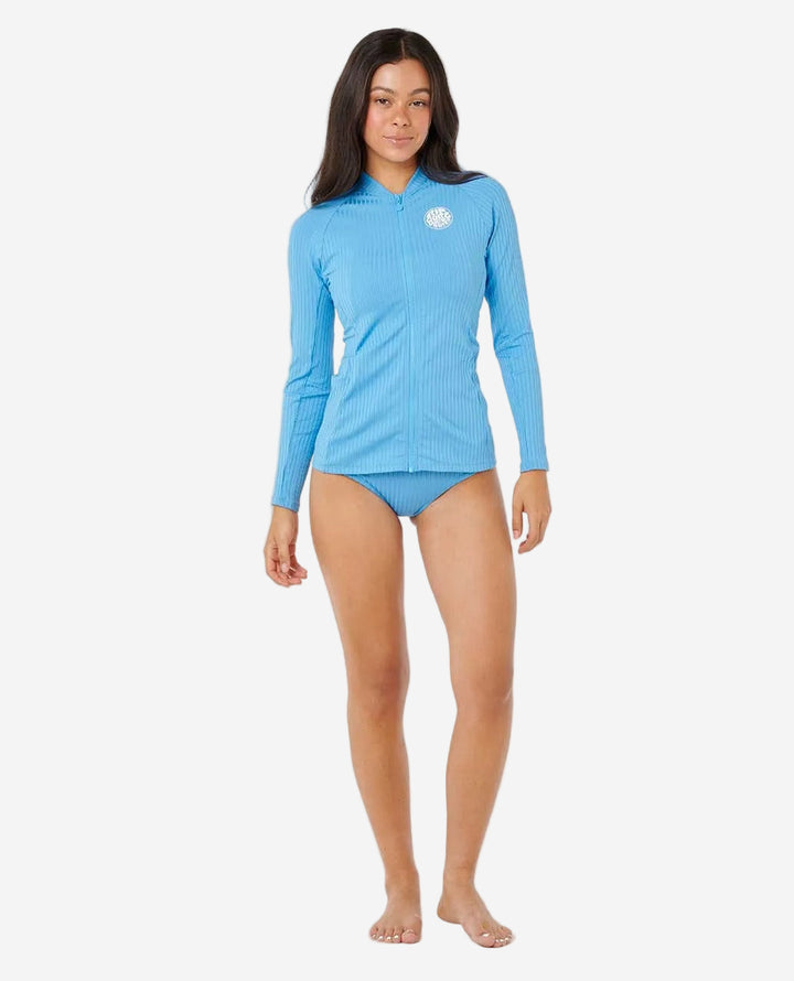 Womens Premium Surf Zip Through Long Sleeve Rash Vest