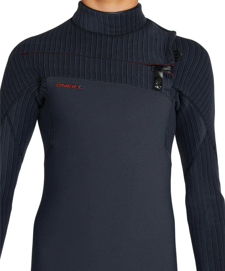 Boys HyperFire 4/3 Chest Zip Steamer Kids Wetsuit - Gunmetal