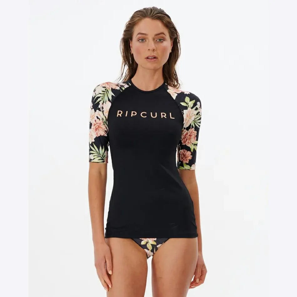 Ripcurl Premium Surf Zip Through Short Sleeve Rash Vest