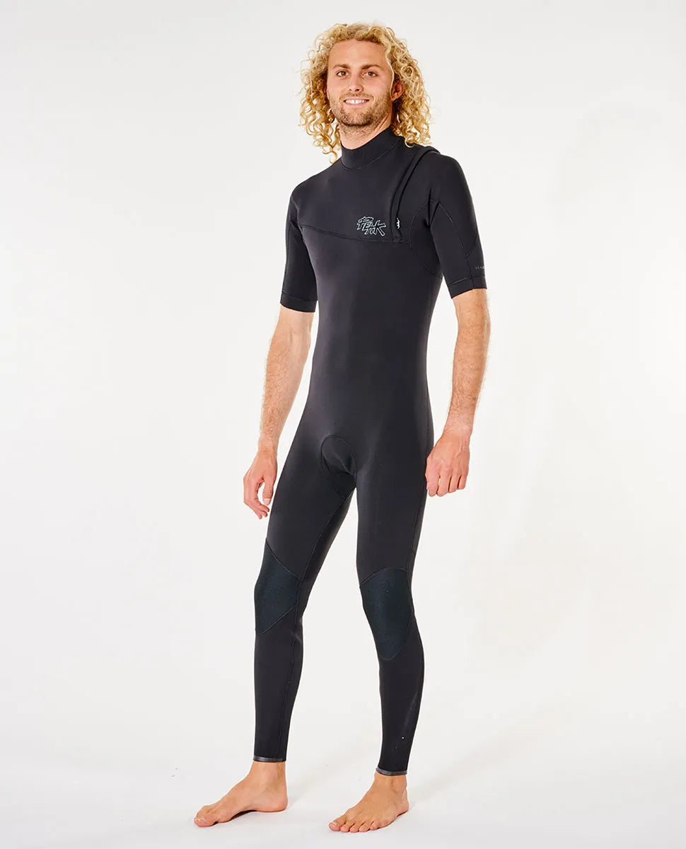 Climax Pro 2/2 Zip Free Short Sleeve Steamer Wetsuit - Black