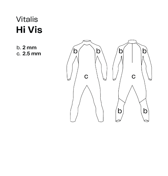 Vitalis Hi-Vis Openwater Mens Swimming Wetsuit