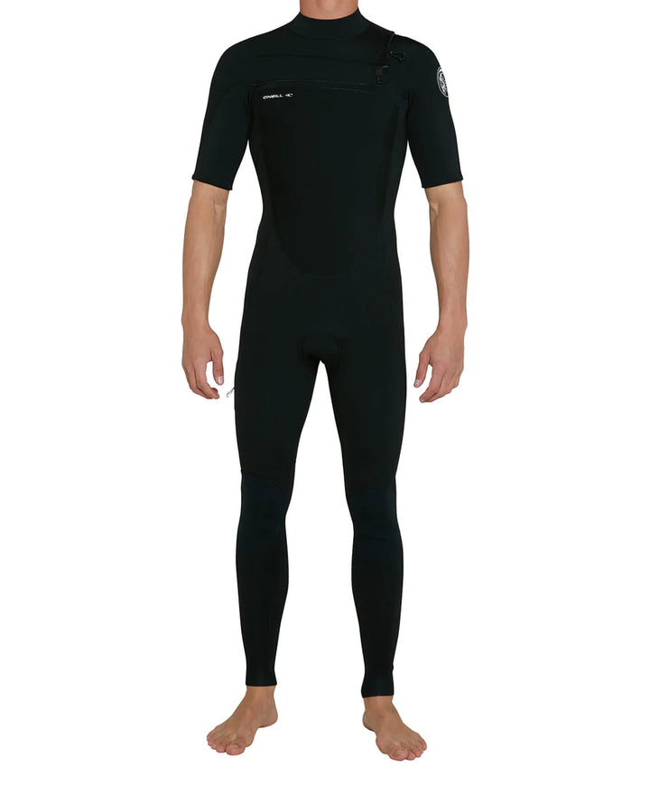 Defender 2mm Chest Zip Short Sleeve Steamer Wetsuit - Black