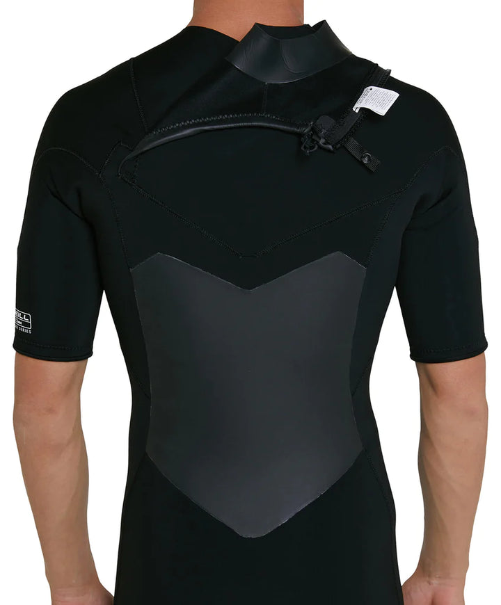 Defender 2mm Chest Zip Short Sleeve Steamer Wetsuit - Black