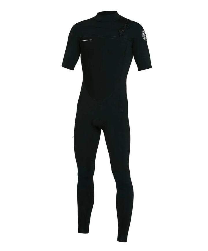 Defender 2mm Chest Zip Short Sleeve Steamer Wetsuit - Black