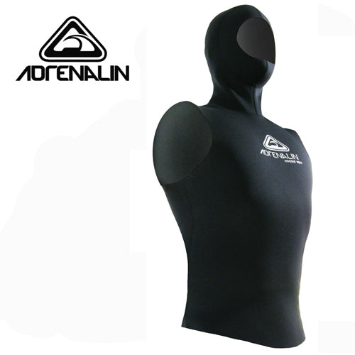 Hooded 2mm Mens Wetsuit Vest - Black