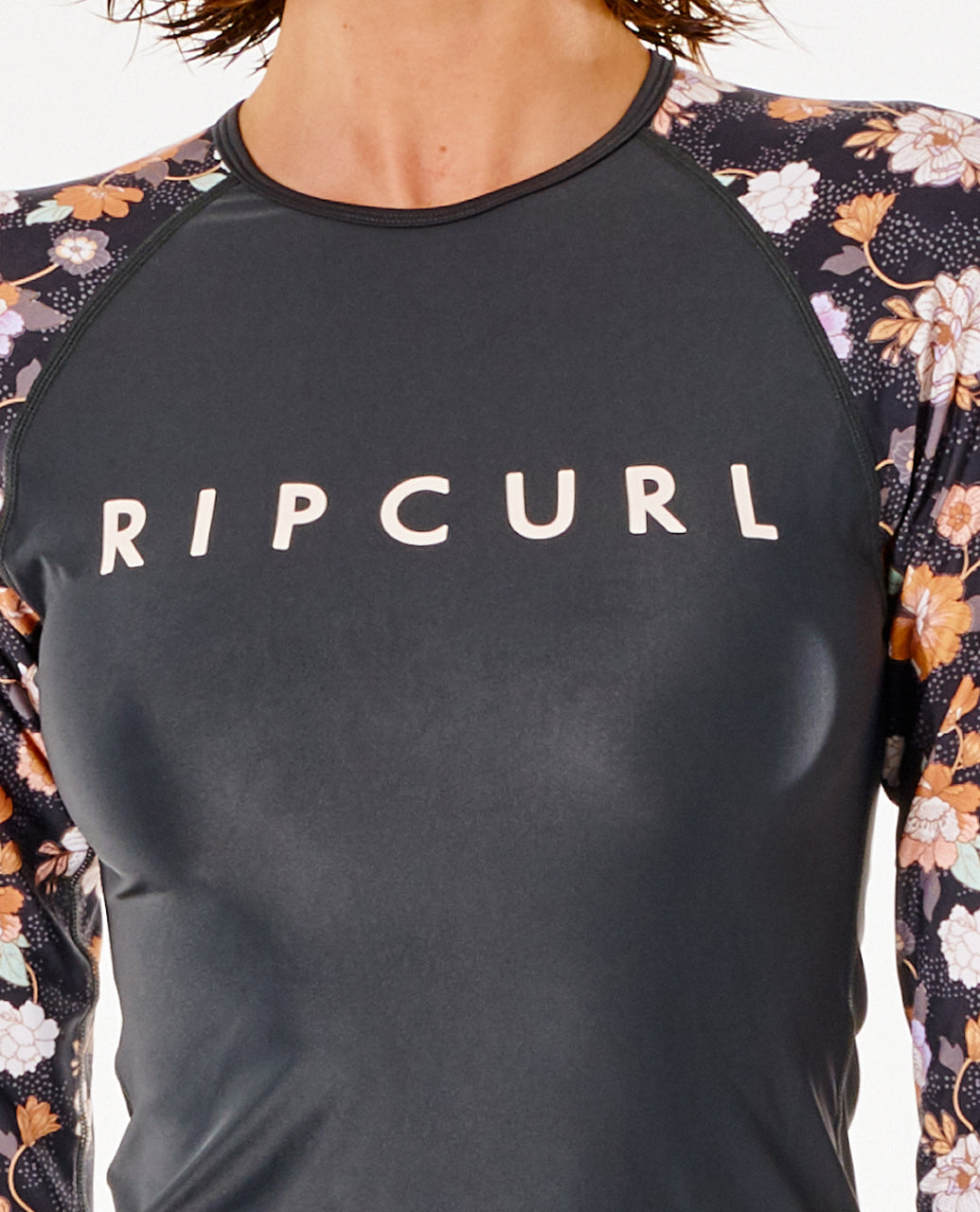 Rip Curl Sunset Waves Long Sleeve Rash Vest - Washed Black